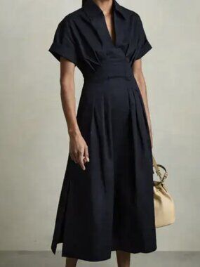 REISS $295 aubrey cotton midi dress